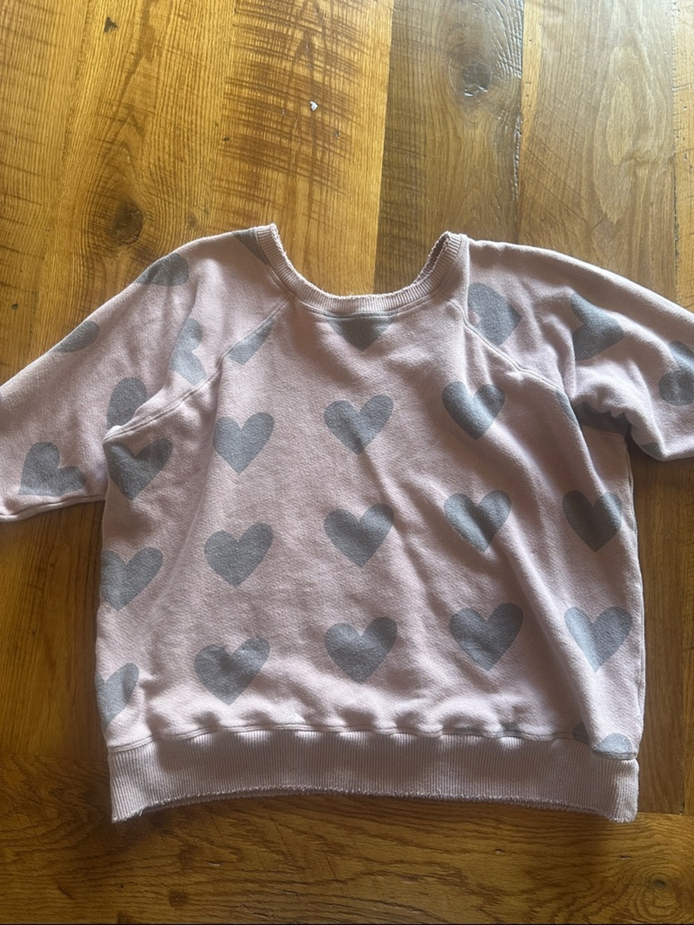 Magnolia Pearl Pink Sweatshirt with Gray Heart Print